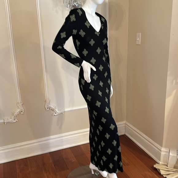 GIANNI VERSACE VERSUS Vintage Floor Long Viscose Black Dress size 28 42 - Picture 13 of 13